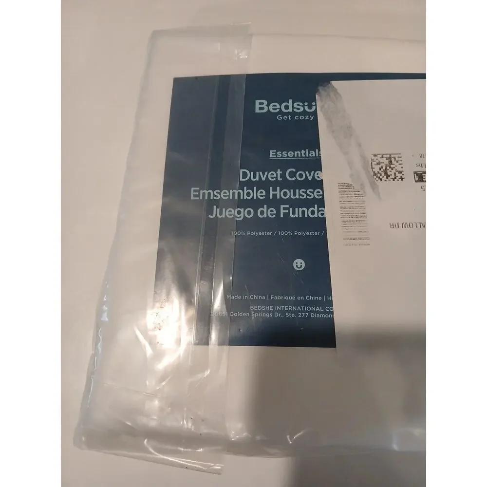 Bedsure Duvet Cover Set Full/Queen Size NWT Polyester Ivory 90x90